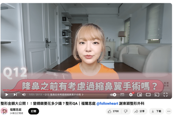 福爾思庭是成功的醫美網紅行銷案例之一